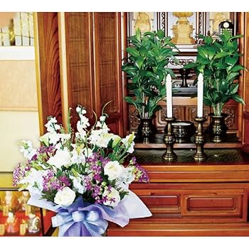 静かな祈りを花にのせて＊上質陶器の仏花アレンジ【光触媒加工済】アートフラワー 静かな祈りを花にのせて＊上質陶器の仏花アレンジ【光触媒加工済